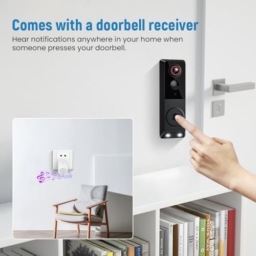 1080p Smart Wireless Doorbell Camera, Ai Human Detection,Real-Time Alerts, Night Vision in Full Color, 2-Way Audio, Battery Powered, Cloud Storage Service (Sold Separately), 2.4Ghz WiFi Only - Image 7
