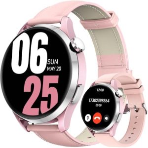 Smart Watch for Women, 1.32" AMOLED Display, Pink Fitness Tracker with Call Function, 170+ Sports Modes, Heart Rate Monitor, 5ATM Waterproof